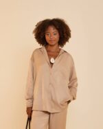 Chemise Acetinada Bege - Imagem 3