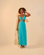 Vestido Longo Jeri Turquesa - Imagem 2