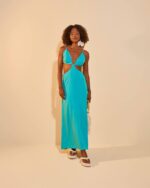 Vestido Longo Jeri Turquesa