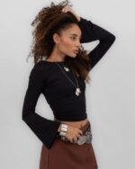 Blusa Amarração Costas Preta - Imagem 2