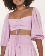 Cropped Bianca Busto Franzido Lavanda - Imagem 2
