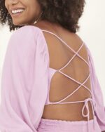 Cropped Bianca Busto Franzido Lavanda