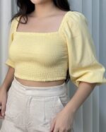 Cropped Sarah Lastex Amarelo - Imagem 3