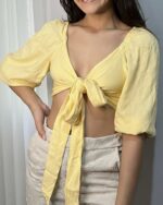 Cropped Sarah Lastex Amarelo