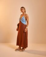 Vestido Bicolor Pietra Chocolate