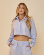 Camisa Cropped Tricoline Listras