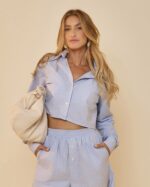 Camisa Cropped Tricoline Listras - Imagem 3