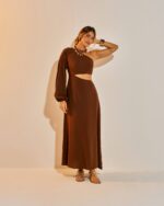 Vestido Cropped Amália Café - Imagem 5