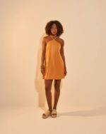 Vestido Acetinado Luara Cúrcuma - Imagem 2